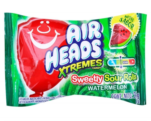 Air Heads Xtremes Sweetl Sour Rolls Watermelon 