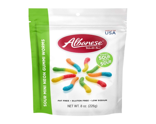 Sour 12 Flavor Mini Neon Gummi Worms 