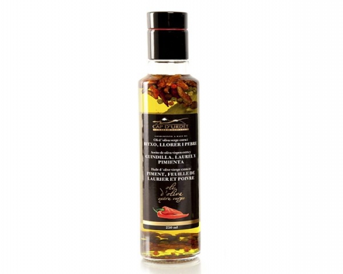 Aceite de Oliva Virgen Extra y Guindilla Laurel y Pimienta 