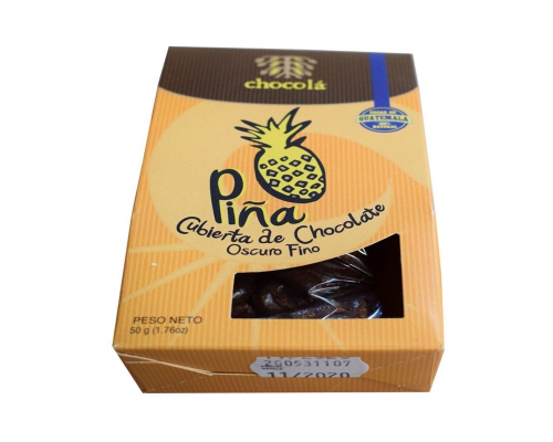 Piña Cubierta de Chocolate Oscuro Fino 